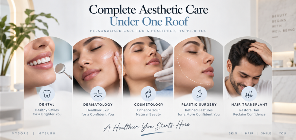 White Swan Aesthetics aesthetic clinic in Mysore for dental, skin, hair and cosmetic care