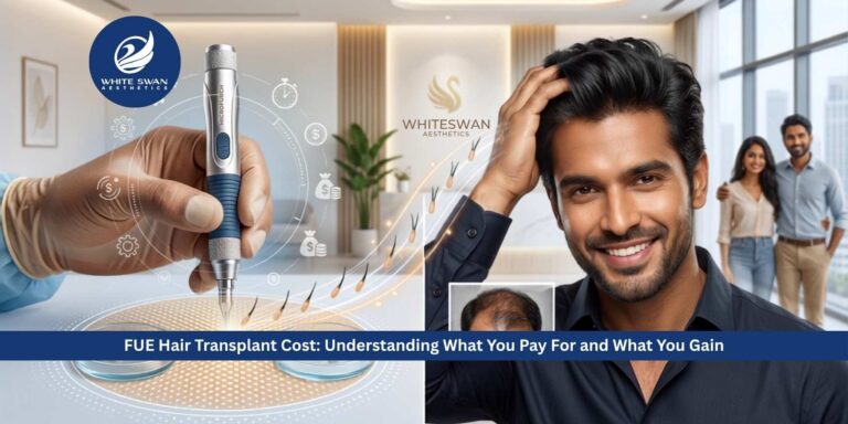 Wondering about FUE hair transplant cost? White Swan Aesthetics in Mysore offers expert follicular unit extraction with permanent, natural results. Book your consultation today.